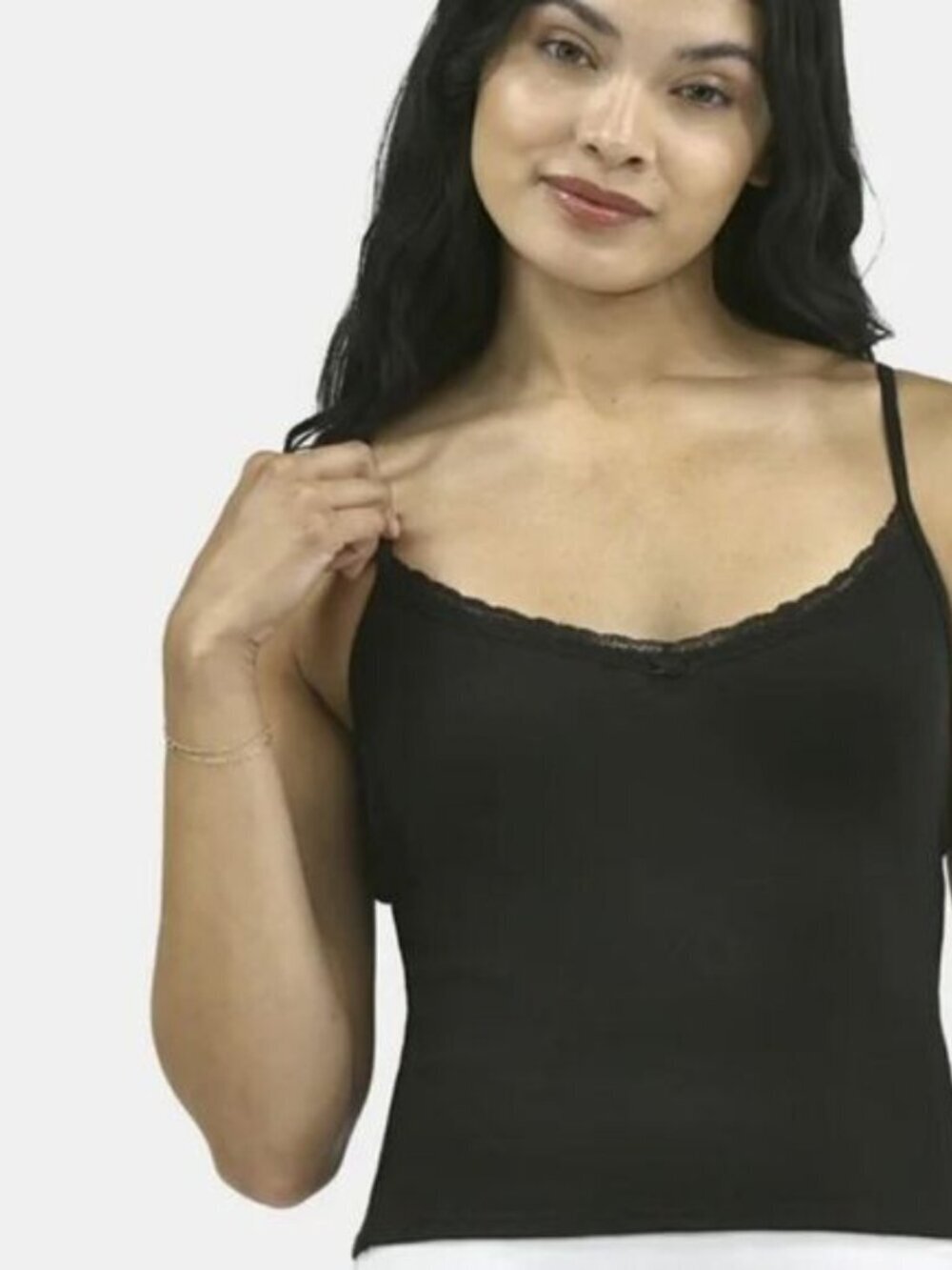 No Boundaries Vintage-Inspired Tank Crop Top Cami with Lace Trim size Medium